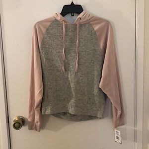 Pink Republic Grey & Pink Hoodie Sweatshirt